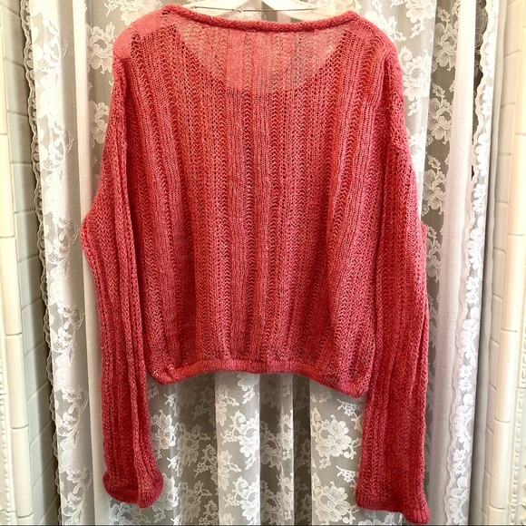 FREE PEOPLE * NWOT Pink Slouchy Bubble Sweater - Picture 4 of 10